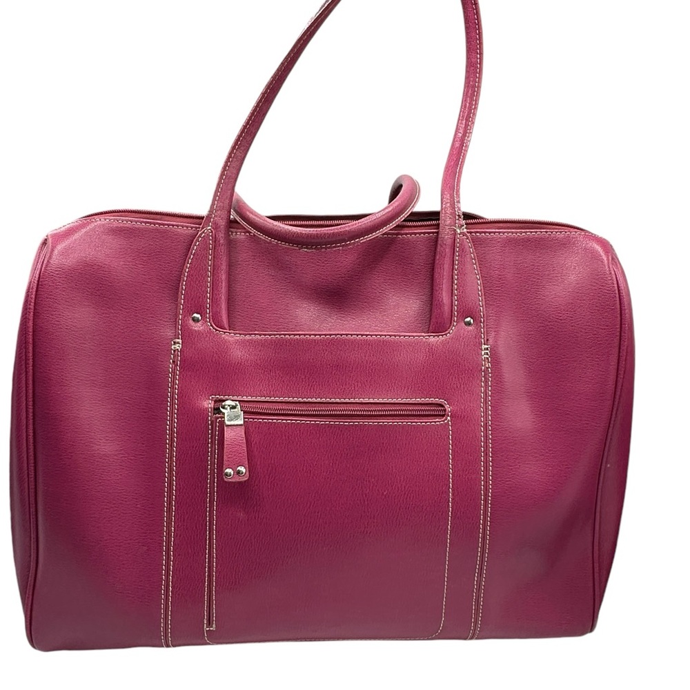Franklin Covey leather briefcase laptop computer bag pink‎